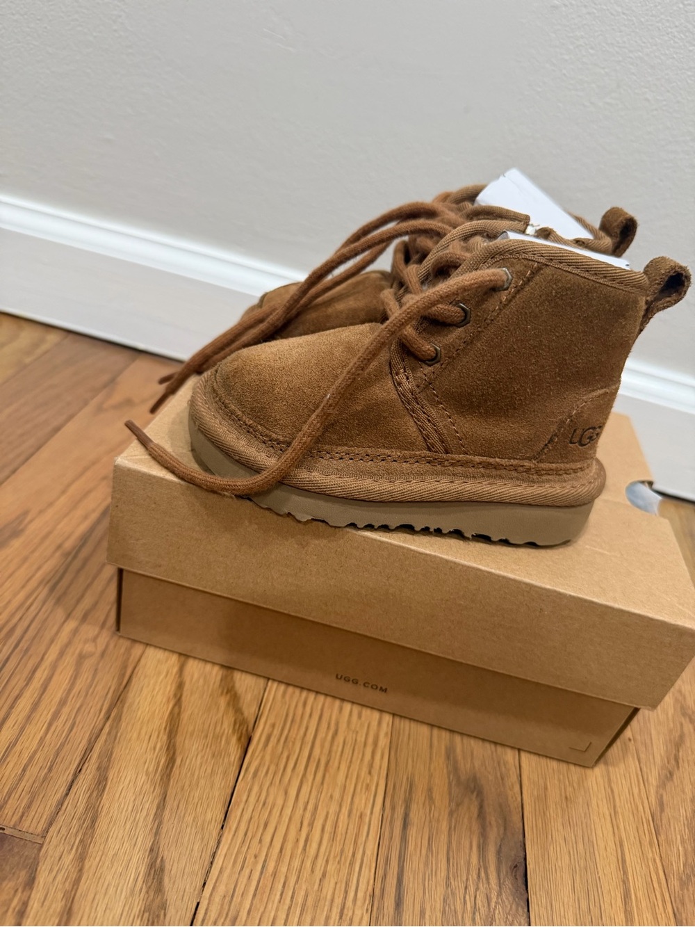 UGG Toddler Chestnut Suede Lace-Up Ankle Boot